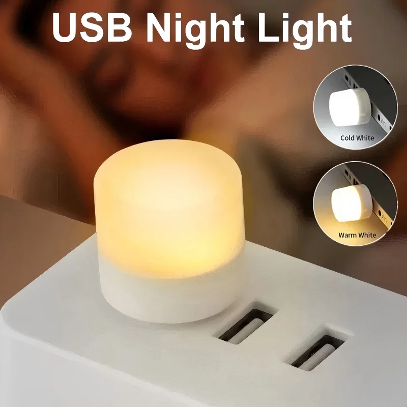 LED Night Light Reading Light with USB Plug Suitable For Computer Mobile Power Soft Eye Protection Portable Bulb
