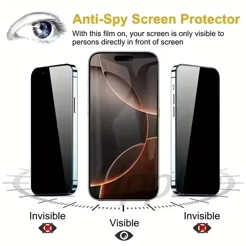 Premium Anti-Spy Tempered Glass Privacy Screen Protector - Easy Install & Unlock Feature