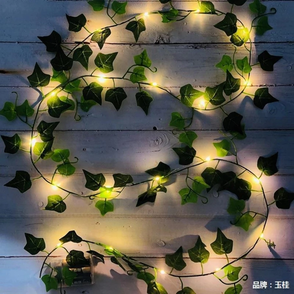Enchanted Eucalyptus & Maple Leaf LED String Lights - USB & Battery Powered Fairy Illumination for Weddings and Festive Decor