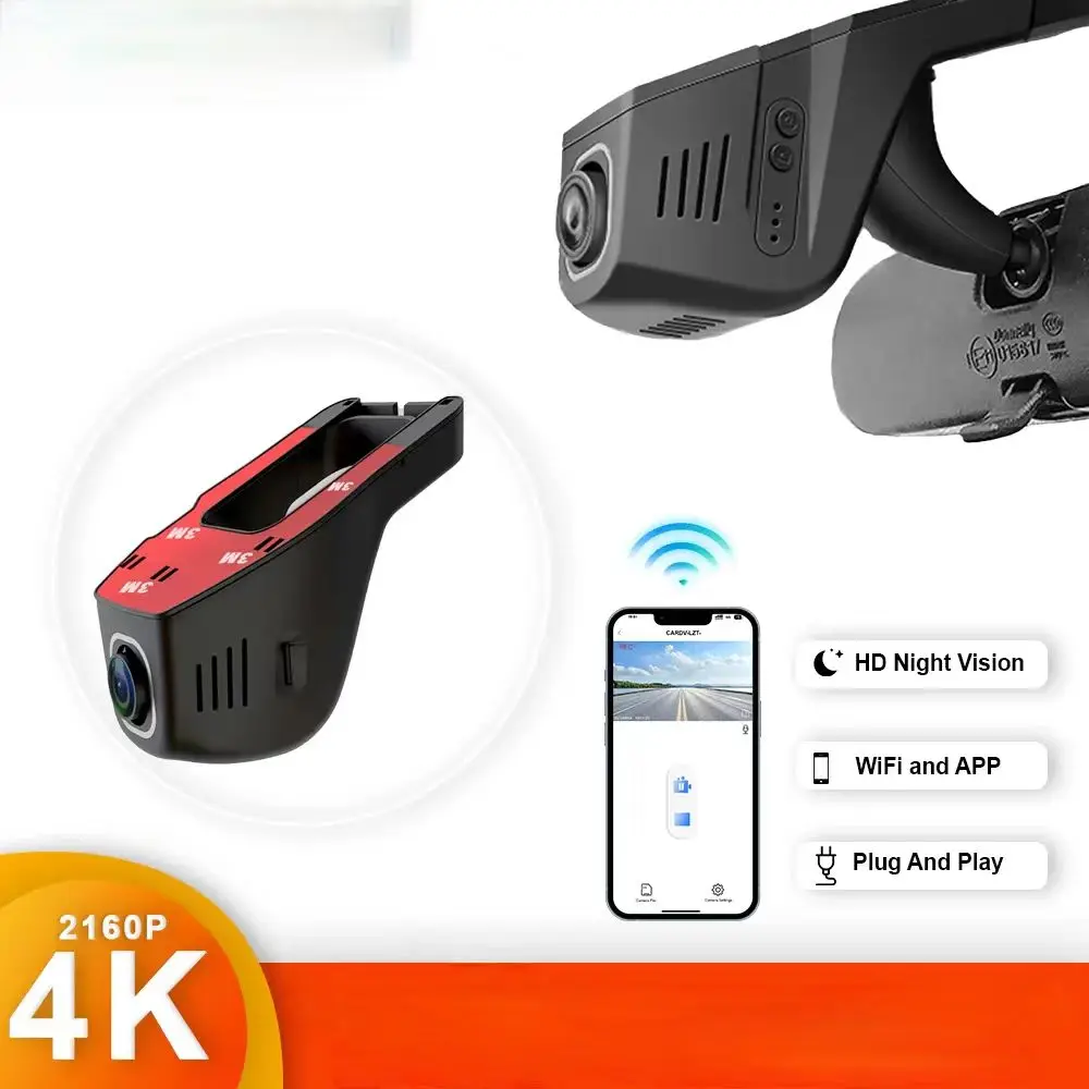 Ultra cle 자동차 DVR 대시 캠 카메라, 2K, 1600P, 24H 주차 모니터, 앱 제어, 모든 차량용 자동차 운전 비디오 녹음기, 4K, 2160P WiFi