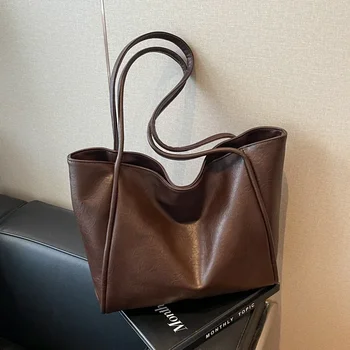 Borsa a tracolla Casual in PU 2024 borsa a mano di grande capacità di vendita calda borsa a tracolla di moda in tinta unita Bolso De Mujer