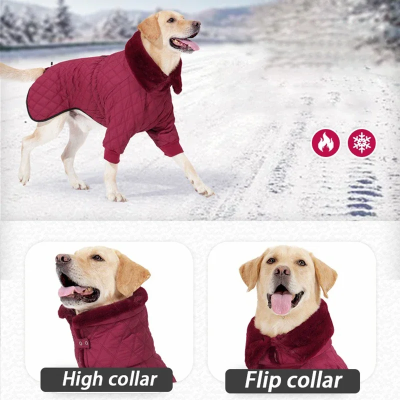 Dog Two Legged Down Warm Winter Clothes Waterproof Snow Protection Dog Down Lapel Design Jacket Dogs Coat Cold Proof Supplies