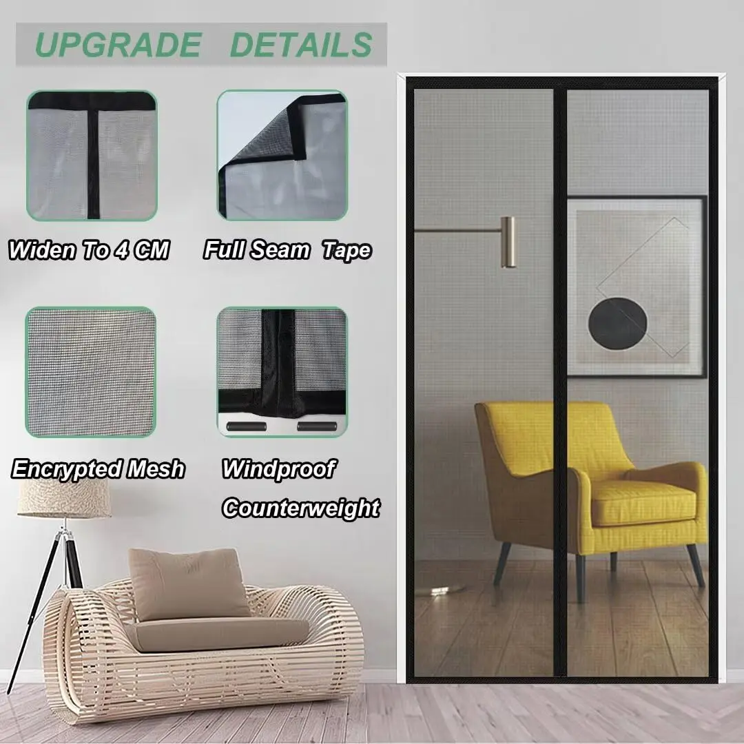 Magnetic Mosquito Net Door Without Drilling Automatic Closing Door Screen Mosquito Curtain for Balcony Mosquito Nets for Door