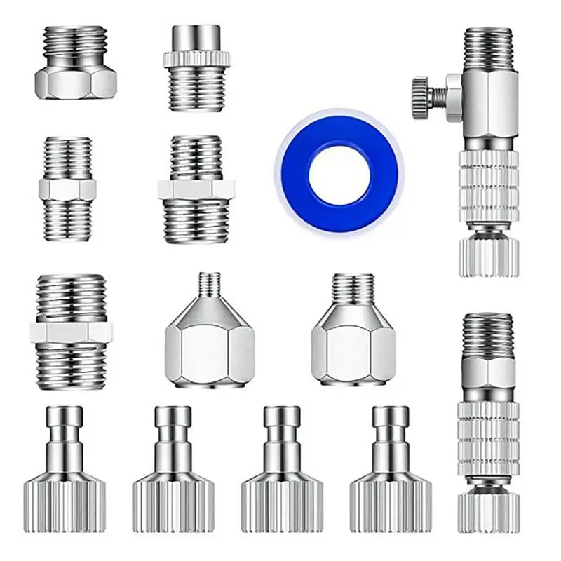

Airbrush Hose Adapter Disconnect Adapter Kit Airbrush Fittings Airbrush Fittings 1/8 Connectors Quick Release Copper Connector