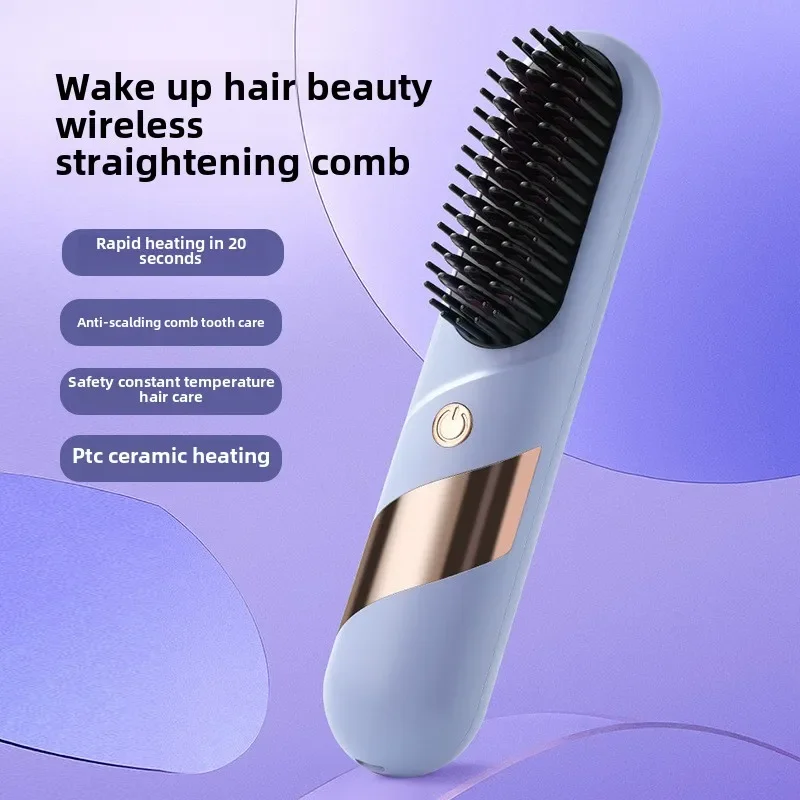 Straight Hair Comb Negative Ion Hair Care No Damage Portable Charging Design Comb Roll Straight Dual-use Hot Air Brush hair straightener brush,hot air hair brush
