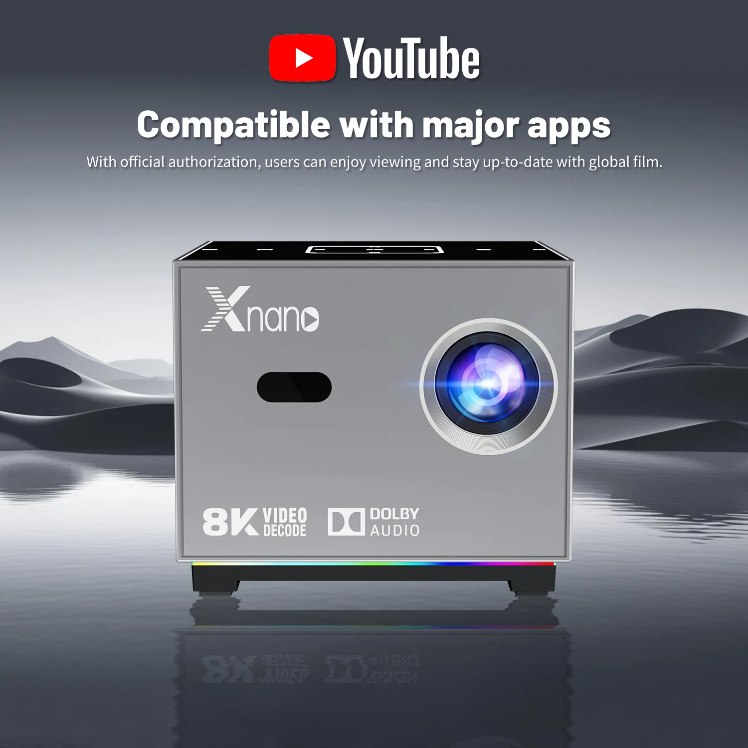 جهاز عرض Xnano 8K X3 محمول Android 9 Dual Wifi 190...