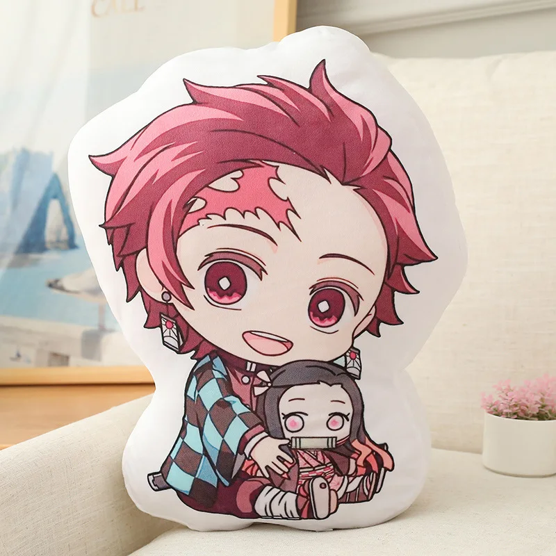 Kawaii Demon Slayer Nezuko Cuddly Toy Anime Tanjirou Pillows Doll Cute Shinobu Sofa Cushions Stuffed Doll Pendants 12CM 45CM