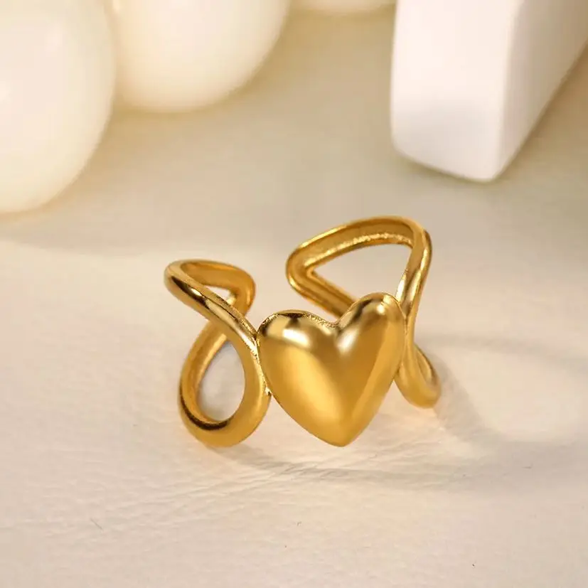 Fashion Rings Gold Stainless Steel Geometric Ring