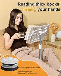 Oatsbasf Tablet Stand Holder Reading Stand 360° Rotable Base Tablet Holder Mobile Stand Pad Accessories Height Adjustable Holder