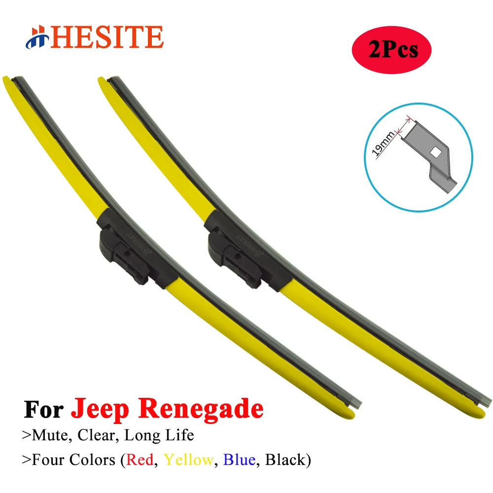 Hesite Colorful Hybrid Wiper Blades For Jeep Renegade Accessories 2015 2019 2pcs Frameless Car
