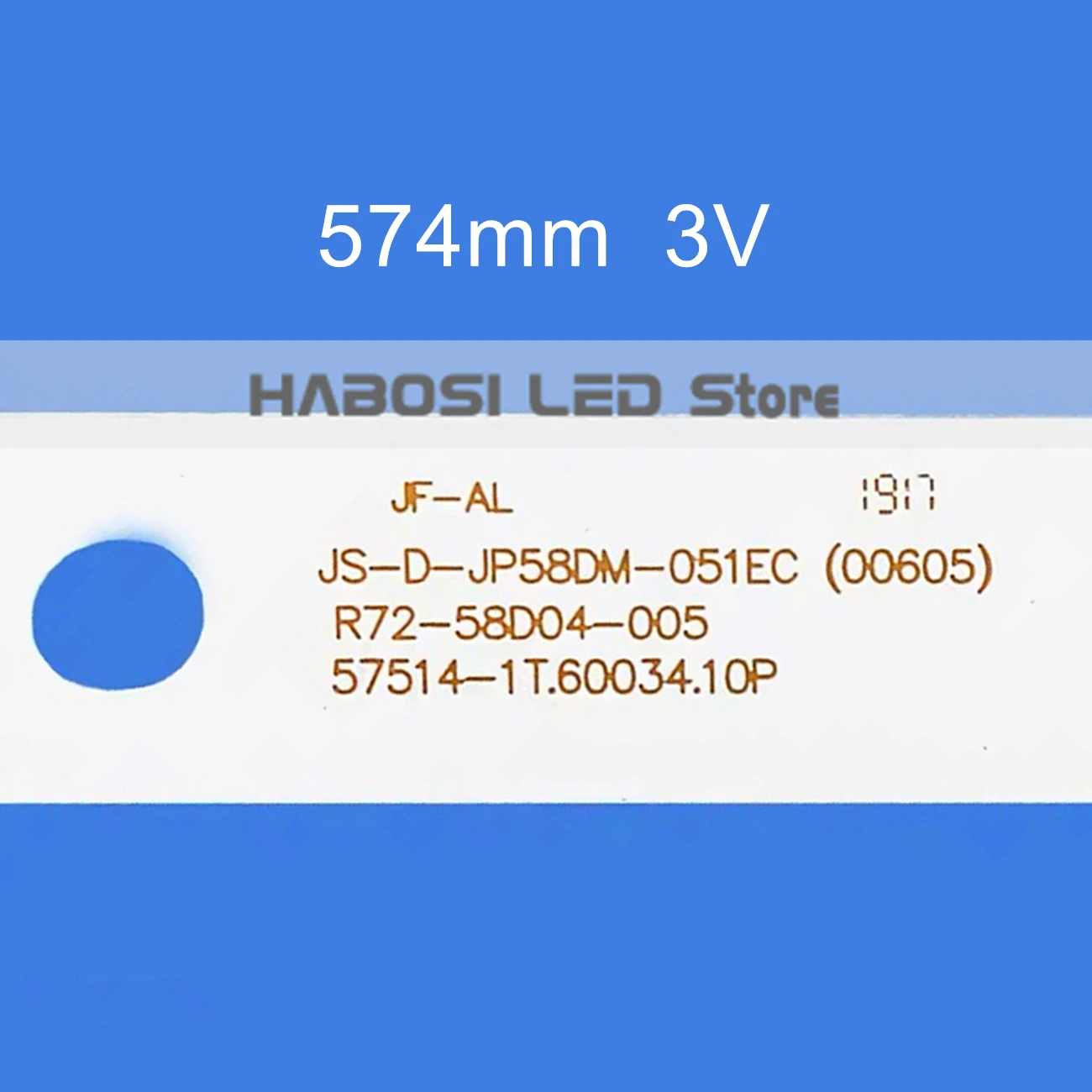 100% New 10pcs/Kit 3V LED Strips for 58 TV JS D JP58DM 051EC 00605 R72 58D04 005 57514 1T 60034 10P 575141T 60034 10P D58 M30 3