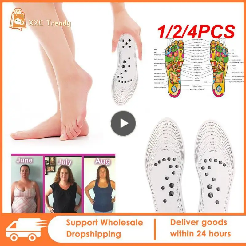 

1/2/4PCS magnets Unisex Magnetic Therapy Massage Insoles Foot Acupressure Shoe Pads Therapy Slimming Insoles for Weight Loss