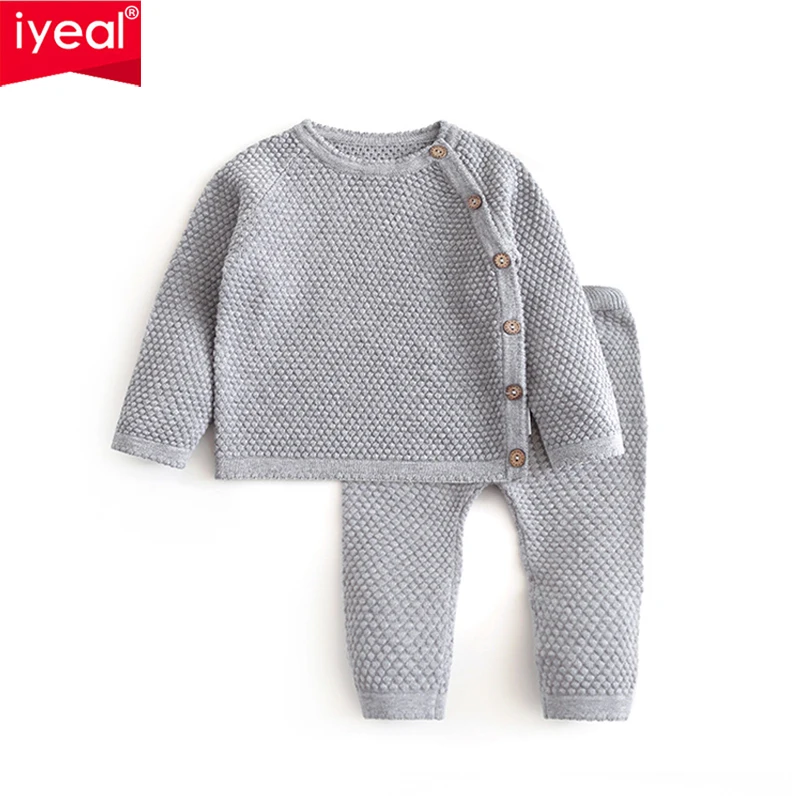 

IYEAL Spring Newborn Toddler Girl Clothing Tops + Pants Outfits Baby Knit Sweater Infant Pajamas Baby Boy Girl Clothes