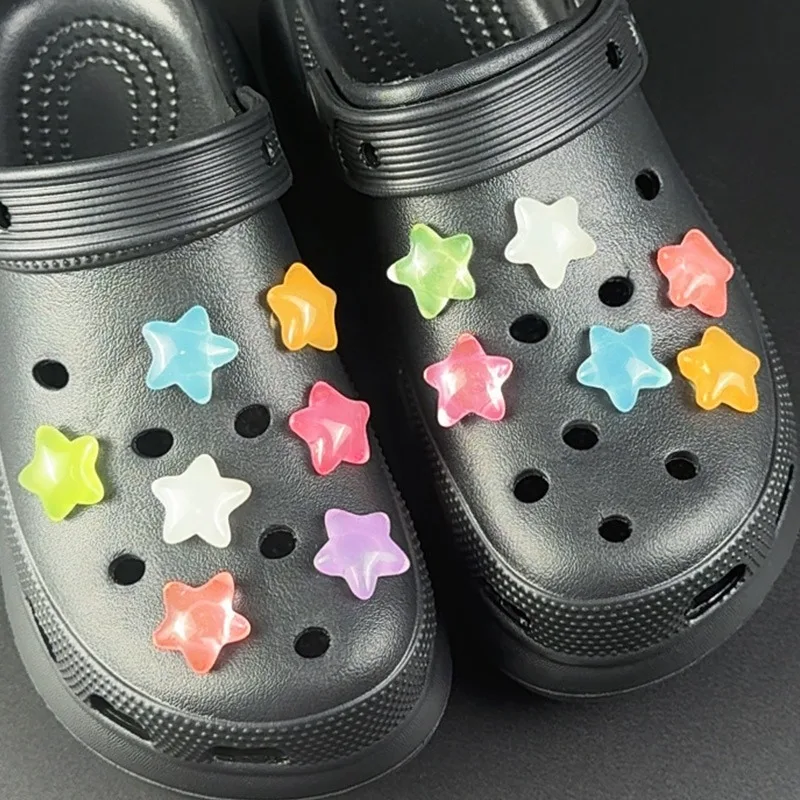 7/14PCS Mode Schuh Charms Set Zubehör Loch Schuh Schnalle Leuchtende Seestern DIY 3D Schuhe Dekorationen für Bogg tasche Geschenk – Detail 4