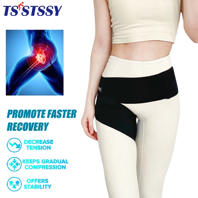 1pc Hip Compression Support Belt Groin Thigh Wrap For Hamstring Pulled  Muscle Injury,arthritis Bursitis Sciatica Pain Relief - Legwarmers -  AliExpress