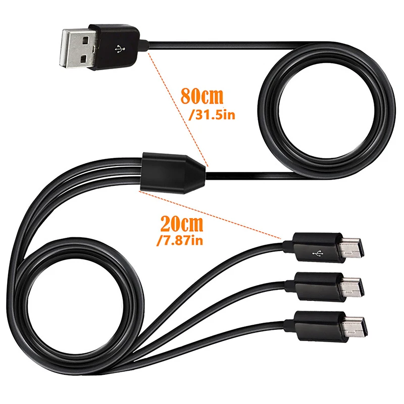 미니 USB 데이터 충전기 케이블, 1 계량기 고속 충전, 미니 USB Y 분배기 케이블, 1m 3 in 1 USB A 수 1-3 미니 USB 5 핀, 1PC