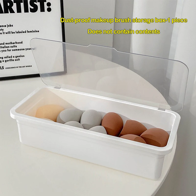 투명 플라스틱 메이크업 브러쉬 보관함, 중공 쿠션 포함, 대용량 퍼프 보관함, 사무용품 정리함