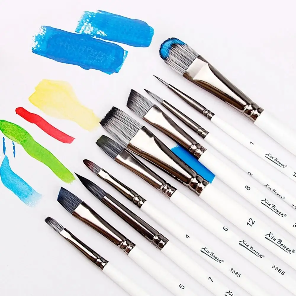 

7Pcs/set Multifunctional Painting Brushes Set Nylon Hair Wooden Handle Acrylic Oil Brushes Portable Easy To Hold