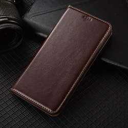 Magnet Genuine Leather Flip Wallet Phone Case Cover for OnePlusNord CE6 Lite (Coffee)
