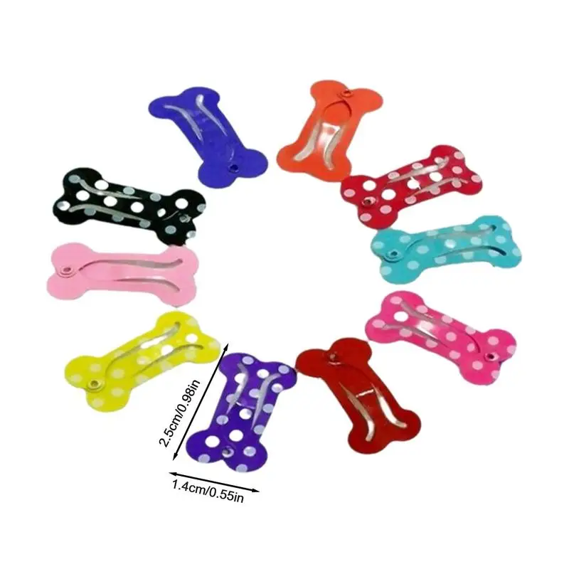 10pcs Bone Hair Clips Non Slip Dog Bone Pet Hair Clip Hairclips Metal Barrettes Accessories for Cosplay Party Pet Dogs