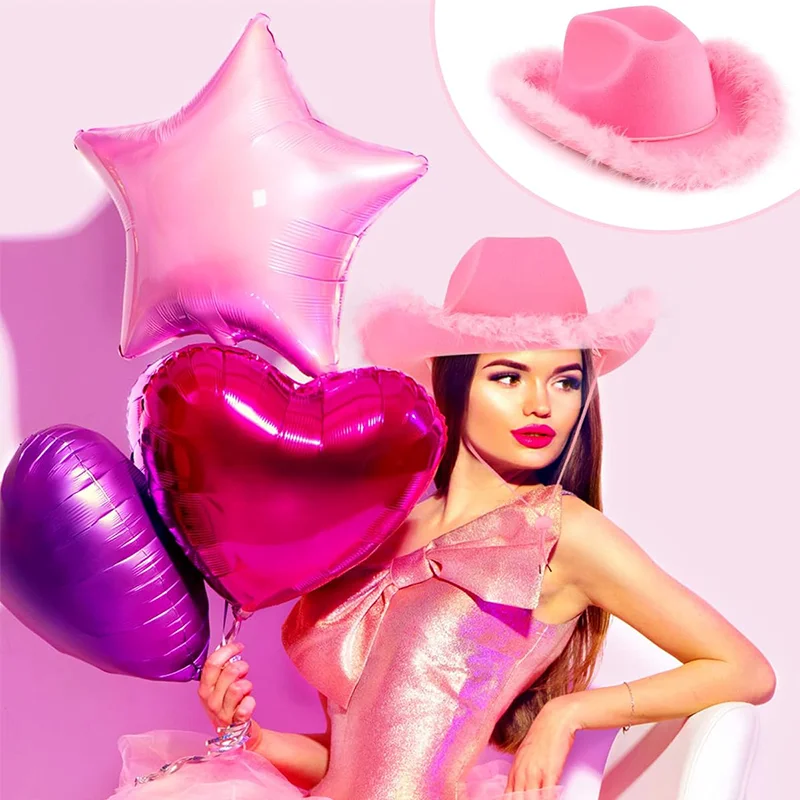 HDGSAFD 2 cappelli da cowboy western da donna, con paillettes, tesa d'argento, adatti per feste di danza musicale, feste a tema, cosplay