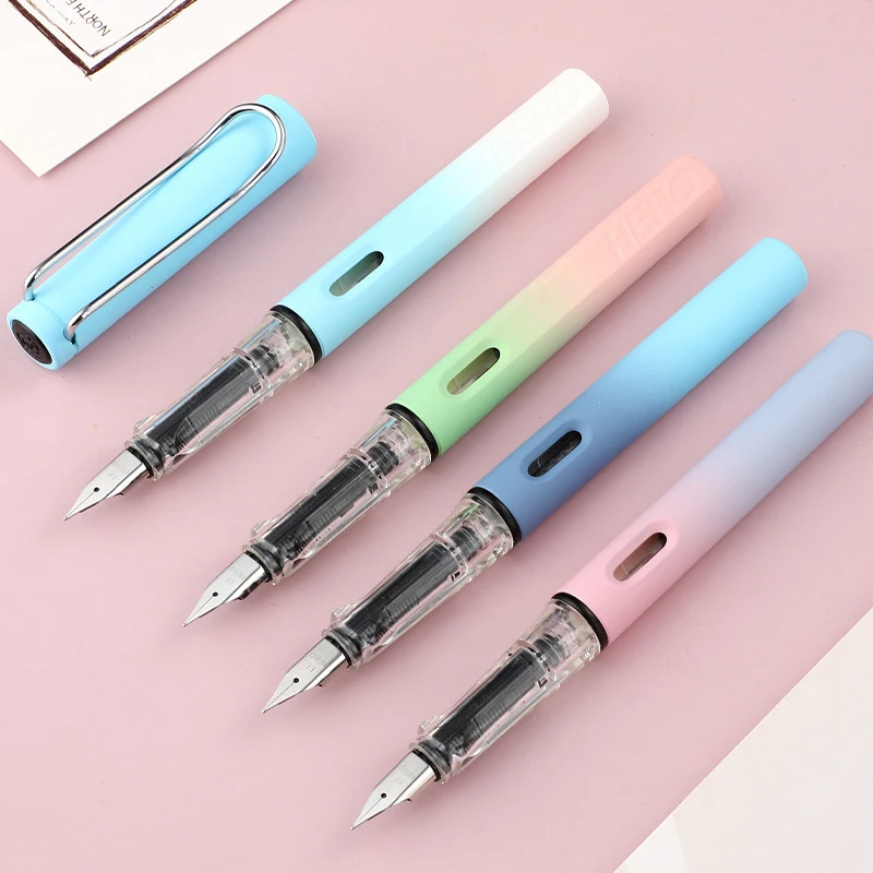 HERO 359 Metal Fountain Pen Popular Style Gradient Color EF Nib 0.38mm Pen Elegant Writing Ink Pen