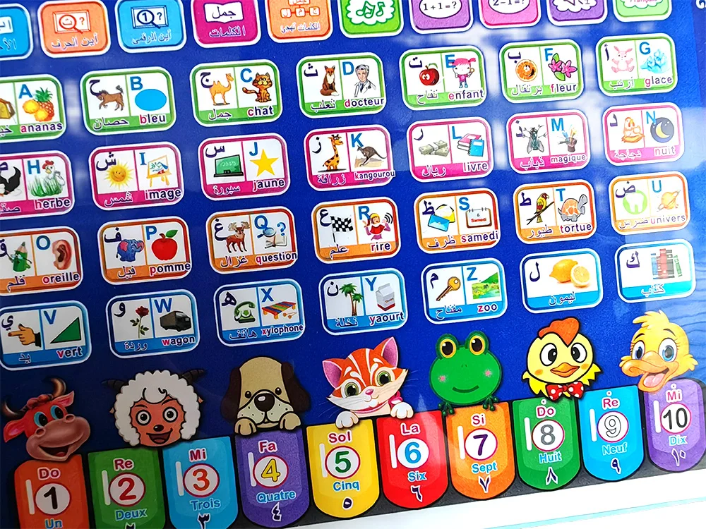 French & English Learning Toys for Toddlers Kids Interactive Learning Tablet Childrens Pad Education Toy for Babies learning toys
