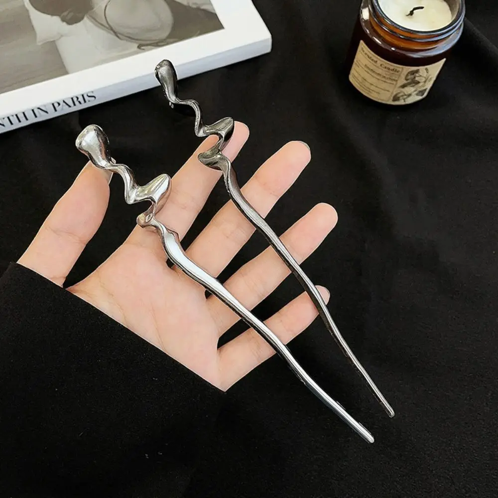 Hair Fork Metal Hair Stick Hair Chopsticks Hairpin Hanfu Hair Fork Geometry Hair Accessories Chinese Style Hair Stick Headwear