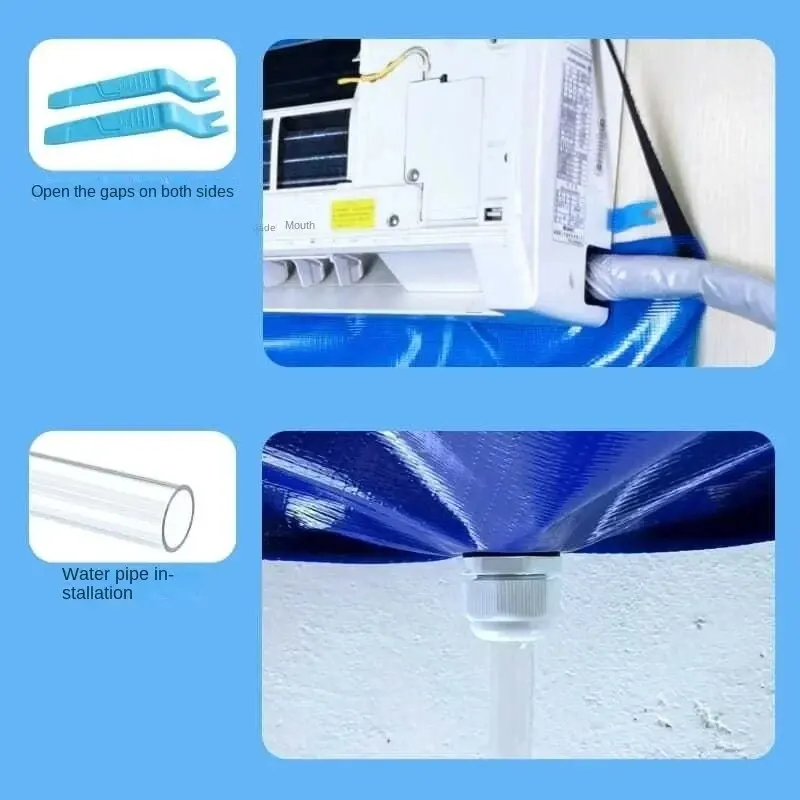 Air Conditioner Cleaning Kit 7/11/12pcs Air Conditioner Cleaning Cover Kit Clean Tools Waterproof Dust Protection Bag 3000btu Set