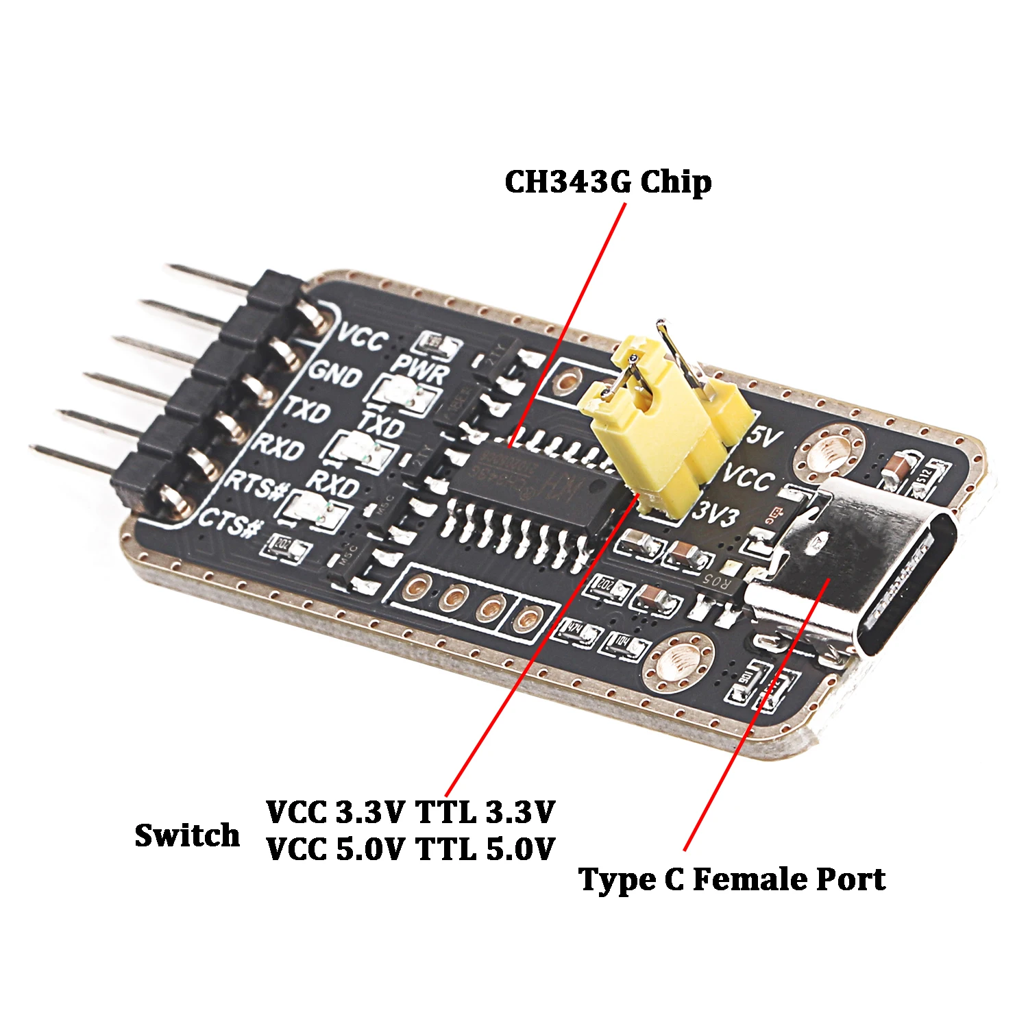 USB Type C TypeC USBC Female to TTL Serial Converter Dupont 3.3V 5V FTDI Board Mudel Cable 6 Pins 6P Uart Aadpter