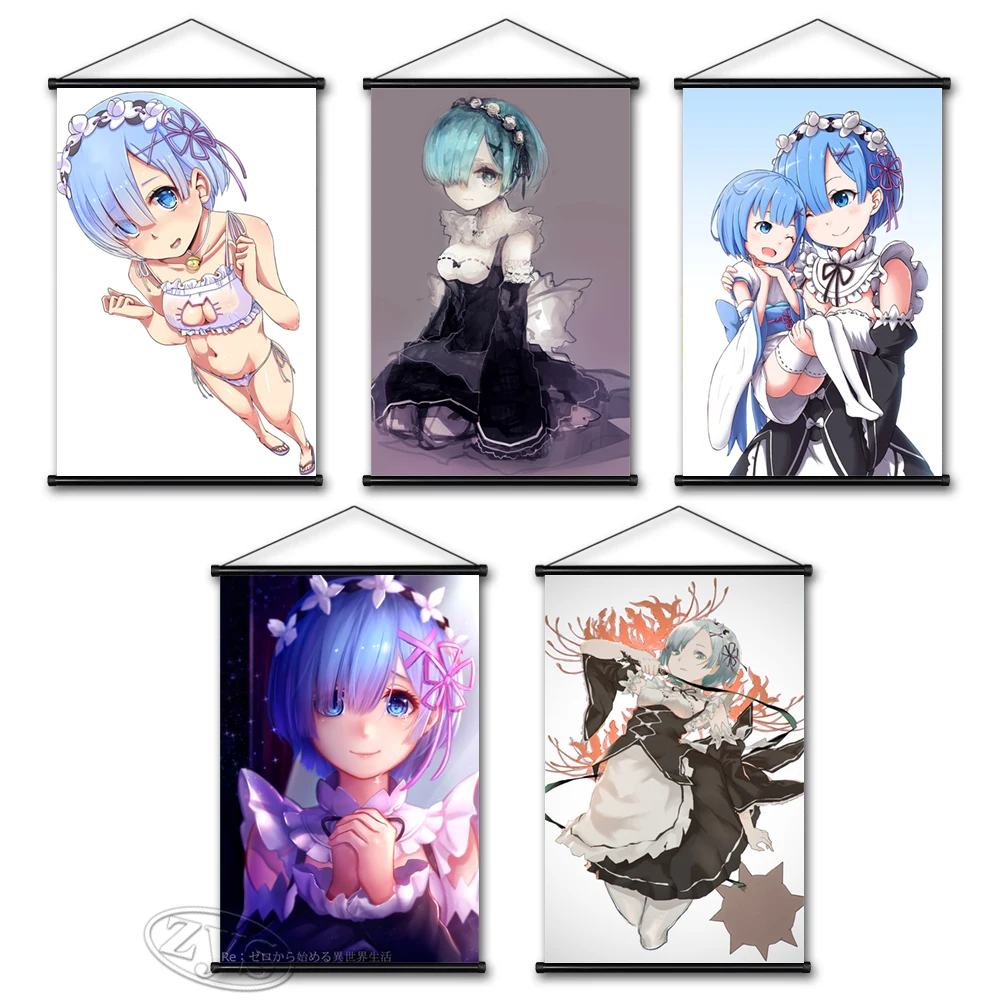 

Kara Hajimeru Emilia Hanging Scrolls Re:Zero Canvas Print Pictures Wall Art Paintings Home Decor Modular Posters For Living Room