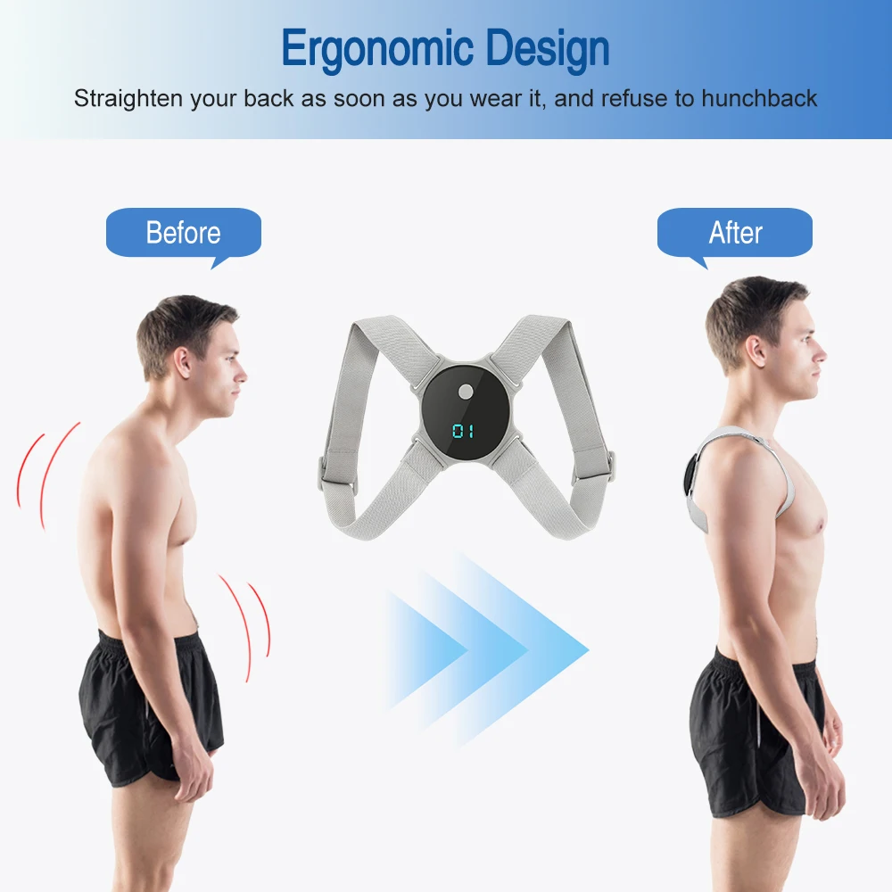 Smart Back Posture Corrector Inteligente for Female Male Anti Hunchback Bending Reminder Belt Adjustable Shoulder Neck Braces posture corrector