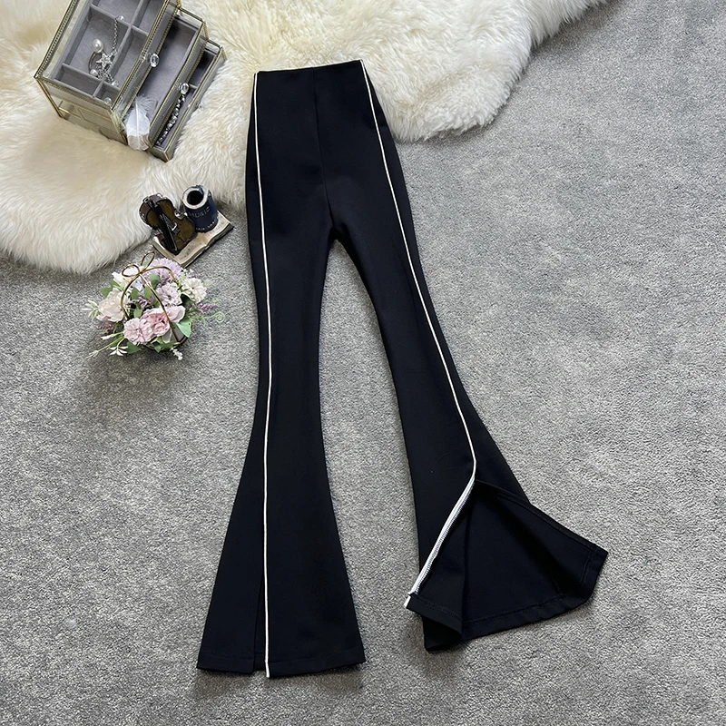 

Sexy Slim Flare Pants Spring Summer Split High-Waist Trousers Wide Leg Pants Women 2023 Fashion Casual Boot Cut Legging Lady