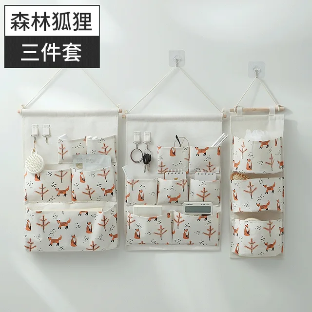 3/5/2007 Zsebek Pamut Falra Szerelt Tároló Táska Otthoni Szoba Szekrény Ajtó Sundries Ruhák Függőzsák Tartó Kozmetikai Játékok Szervezője - Image 6