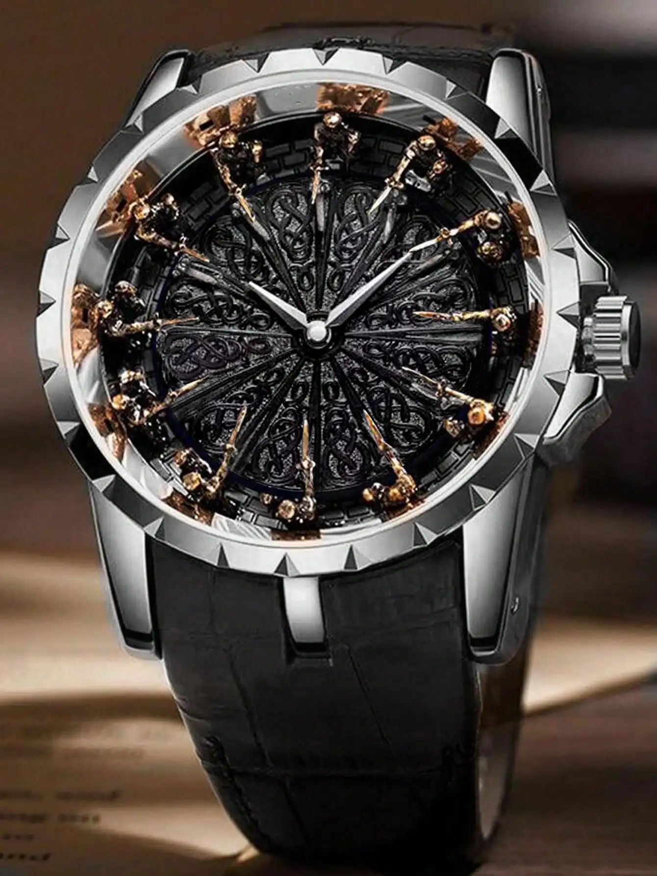 Retro Style Men's Quartz Watch with Large Dial and Practical Belt