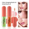 Color Changing Liquid Blush Oil Temperature Face Blusher Gloss Lasting Tinted Cheek Rouge Cosmetic Makeup Waterproof Rouge Oil 1