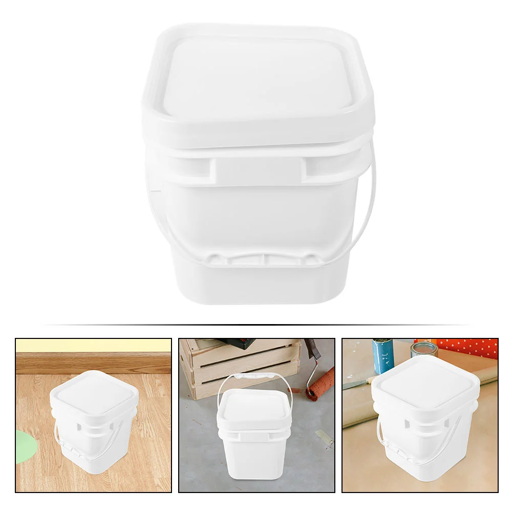 White Abs Bucket With Lid Paint Bucket 2l Plastic Container For Painting Activities Empty Favor Storage Can Packaging