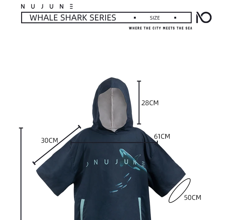 Nu-June Women Surfing Poncho Changing Robe Quick-Dry Hooded Towel Cape Swimming Robe Beach Wetsuit Surf Towel Poncho Adult
