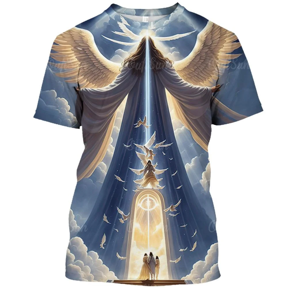 

Fashion Men'S T-Shirt 3d Jesus Printed Loose Oversized T-Shirt For Men Fashion Harajuku Sweatshirt Street Designer Short Sleeve