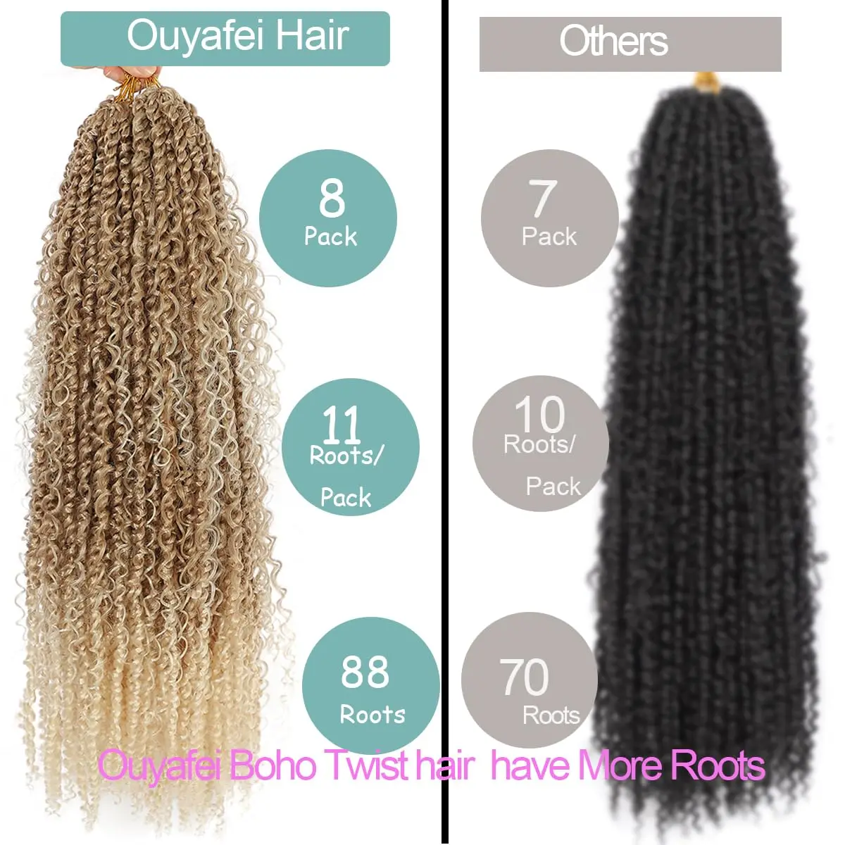 Boho Style Passion Twist Hair 22 inches long pre-Twist crochet goddess Passion Twist pre-loop curl crochet Boho Style Tw