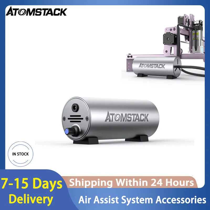 ATOMSTACK Air Assist System Accessories For Laser Cutting/Engraving Machine Super Airflow To Remove Smoke And Aust twotrees air airflow assist kit 10 30l min air assist pump low noise remove smoke and dust for laser engraver cutter machine