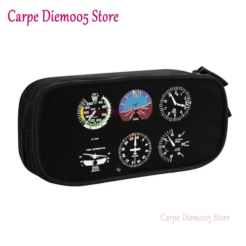 Aviator's Dream Large Capacity Pencil Case - Flight Simulator Design School Accessory