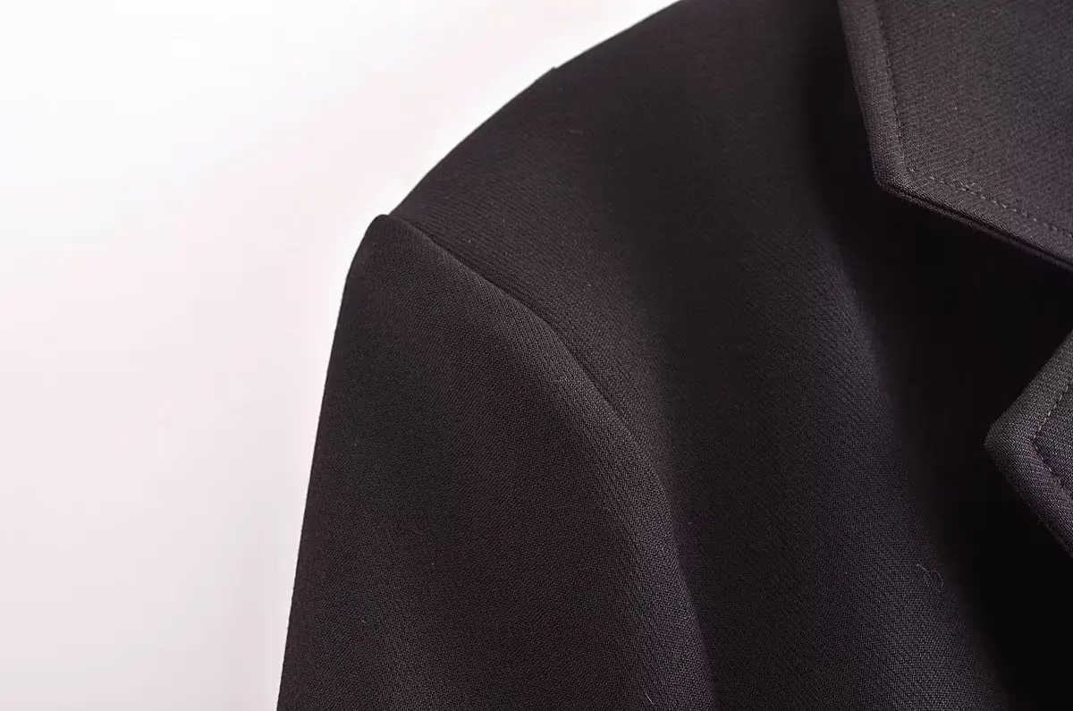 Maxdutti Autumn British Simple Blazers Women Short Suit Jacket Fashion High Street Girls Black Casual Tops