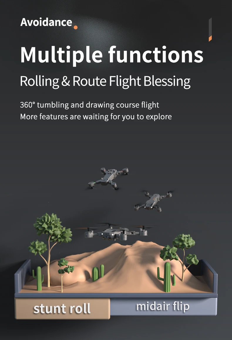 KBDFA RC Drone FPV Professional Drones 4K HD Aerial Photography Obstacle Avoidance Quadcopter Helicopter RC Distance Toys 56 KBDFA RC Drone, avoidance multiple functions rolling & route flight blessing 360" t