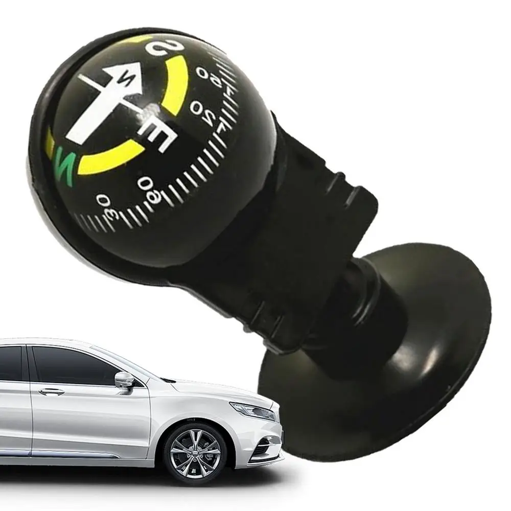 Car Compass Automotive Compass Ball Adjustable Dashboard Mounted Auto Interior Accessories for Hiking Boat Outdoor Travel