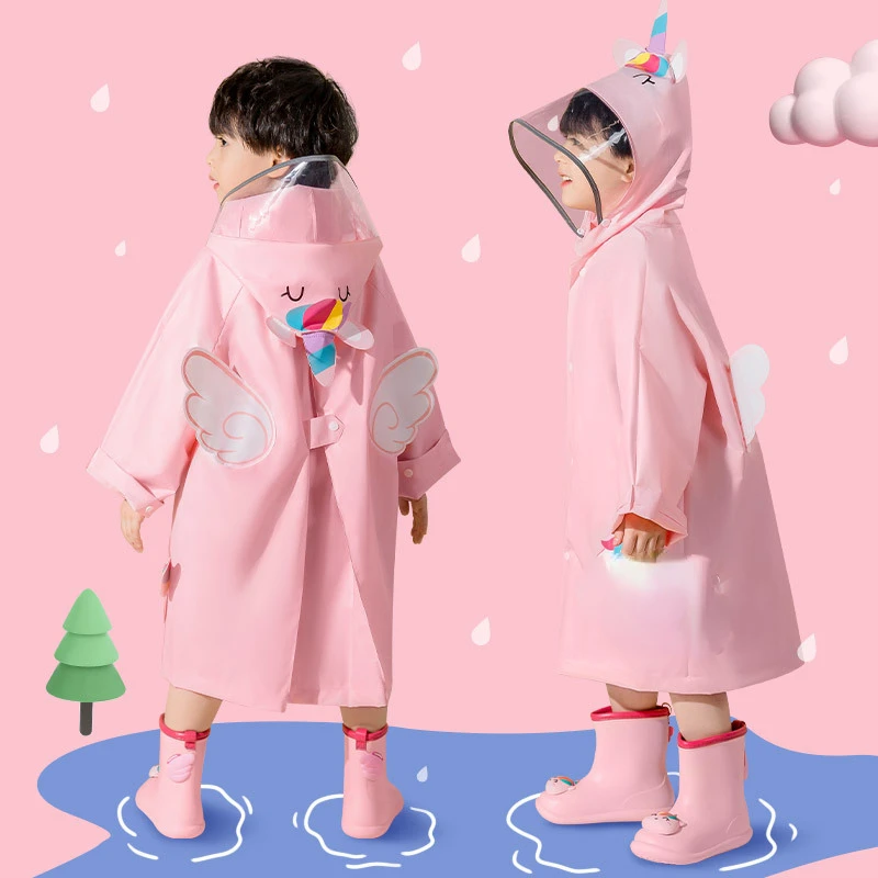 Raincoat Cartoon Baby Children Raincoat Girl Rabbit Kindergarten Lovely