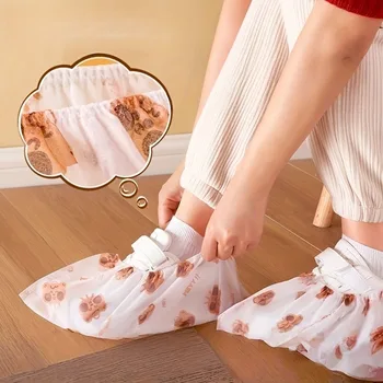 50-Pack Good Luck Bear Shoe Covers-Keep Floors Clean During Holiday Parties!Cute&Disposable for Christmas Gatherings,Indoor Use 1