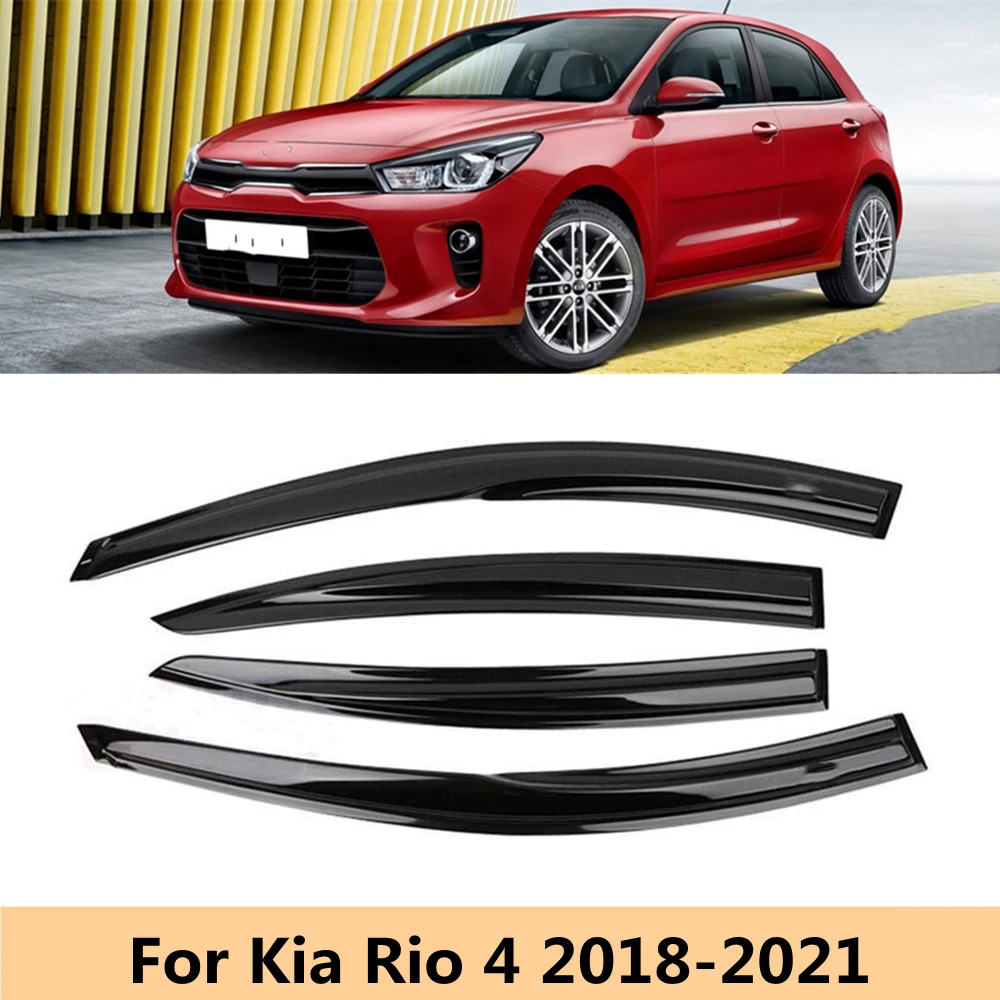 

Side Window Visor Deflector For Kia Rio 4 Hatchback Sedan 2018 2019 2020 2021+ Sun Rain Guard Window Visor Awnings and Shelters