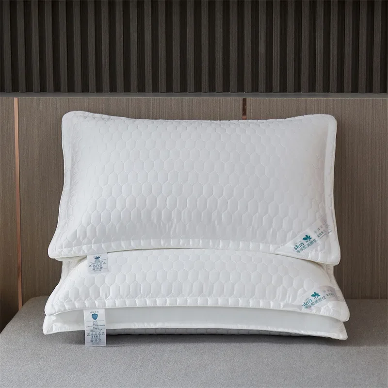 High Pillow Five-star Hotel Quality Cotton Pillow Core Pure Cotton White Pillow Wide Side Three-dimensional Bed 48x74cm 6