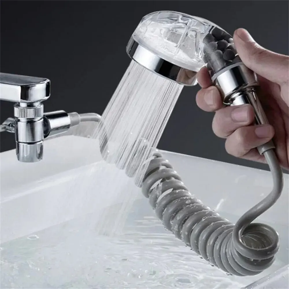 Handheld Faucet Diverter Valve Shower Head For Home Bathroom Kitchen Faucet Adapter Set Adjustable Diverter Valve Faucet 4